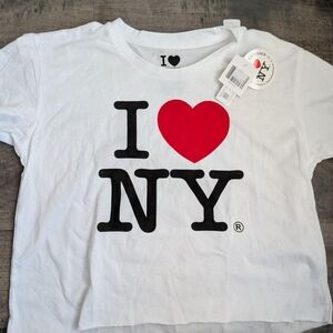 🍎 Official I ❤️ NY White Cropped Baby Tee
